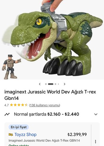 Imaginext Jurassic World Dev Ağızlı T-Rex Figür - Görsel 2