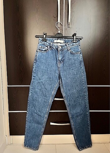Mom jean kot pantolon