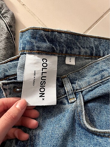 s Beden mavi Renk Bel detaylı mom jean
