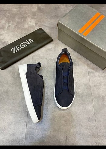Ermenegildo Zegna Zegna Kadın Lacivert Süet Spor Ayakkabı