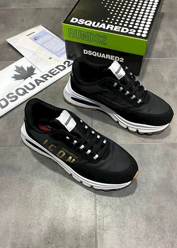 Siyah DSQUARED2 Icon Baskılı Bağcıklı Spor Ayakkabı