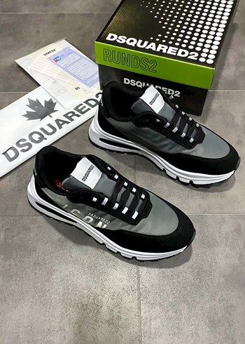 DSQUARED Siyah Gri Baskılı Bağcıklı Erkek Spor Ayakkabı