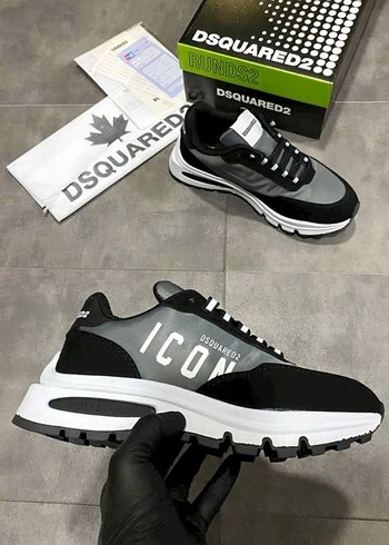 DSquared2 DSQUARED Siyah Gri Baskılı Bağcıklı Erkek Spor Ayakkabı
