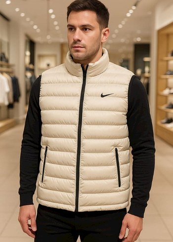 l Beden ten rengi Renk Nike Bej Fermuarlı Erkek Yelek
