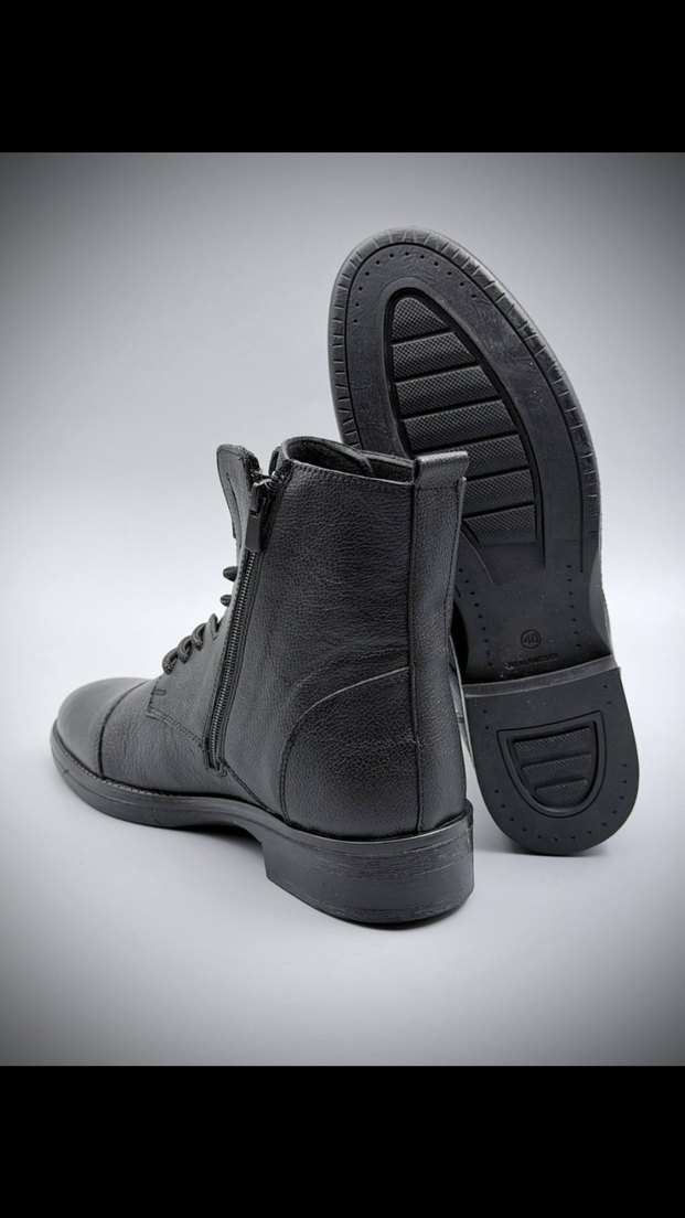 Postal Erkek Siyah Deri Günlük Bot - Görsel 5