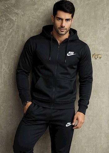 Nike Siyah Erkek Spor Sweatshirt spır takım - Görsel 3