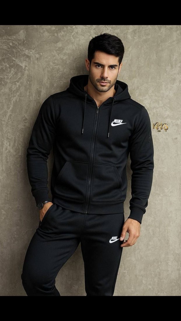 Nike Siyah Erkek Spor Sweatshirt spır takım - Görsel 3