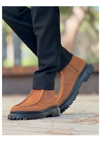 Chekich Bot Orijinal  Deri Kahverengi Süet Erkek Günlük Bot - Görsel 4