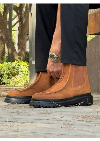 Chekich Bot Orijinal  Deri Kahverengi Süet Erkek Günlük Bot - Görsel 3