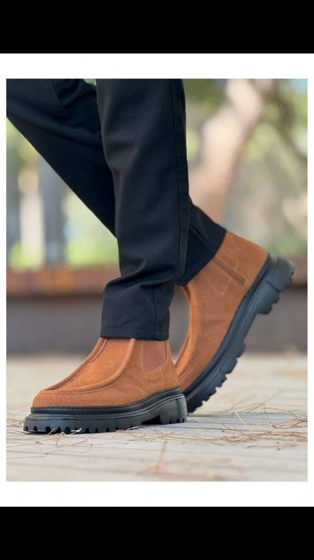 Chekich Bot Orijinal  Deri Kahverengi Süet Erkek Günlük Bot - Görsel 4