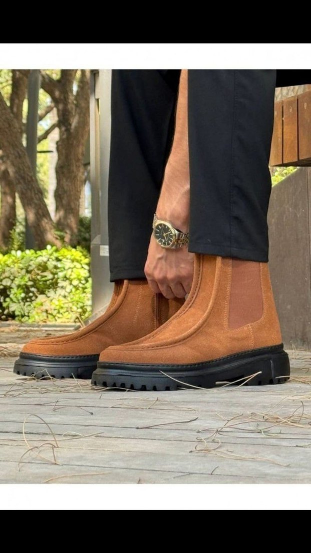 Chekich Bot Orijinal  Deri Kahverengi Süet Erkek Günlük Bot - Görsel 2