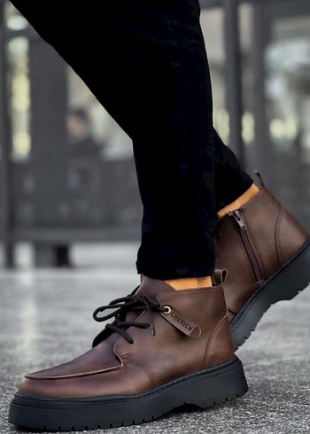 Chekich Bot Orijinal Deri Kahverengi Deri Erkek Günlük Bot - Görsel 3