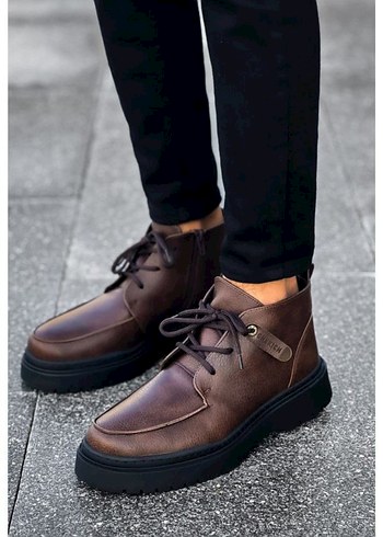 Chekich Bot Orijinal Deri Kahverengi Deri Erkek Günlük Bot - Görsel 4