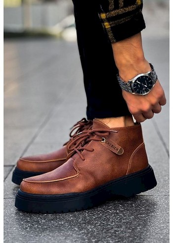 Chekich Bot .Orijinal Deri Kahverengi Deri Erkek Günlük Bot - Görsel 3