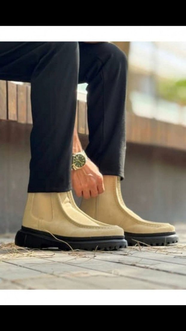 Chekich Bot Deri Orijinal Bej Erkek Street Style Bot - Görsel 2