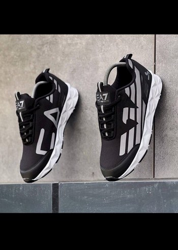 Emporio Armani (Ea7 )Siyah Beyaz Spor Erkek Sneaker - Görsel 2