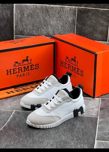 HERMES Beyaz Spor Ayakkabı Velcro