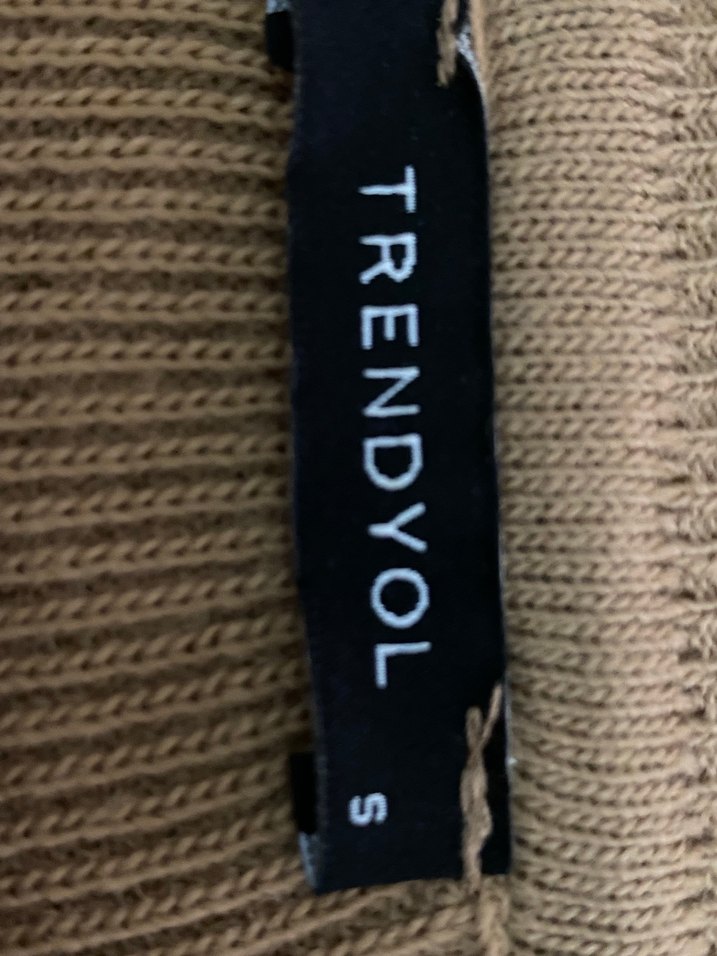 Bej Midi Triko Elbise Siyah Dantel Detaylı - Görsel 5