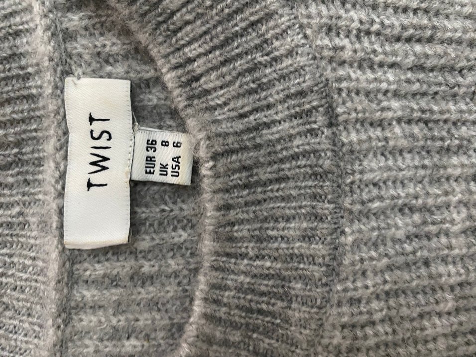 Gri Uzun Kollu Triko Kadın Elbise - Görsel 5