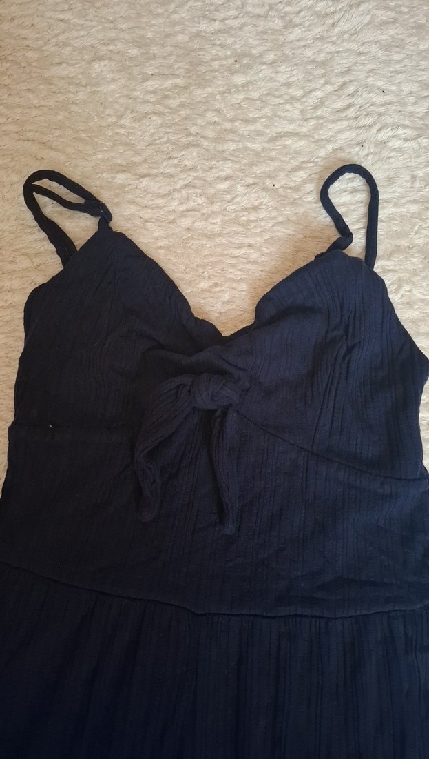 Lacivert Straplez Kolsuz Kadın Tulum - Görsel 4