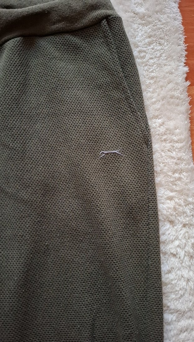 haki renkErkek Bol Kesim Kemerli Eşofman - Görsel 3