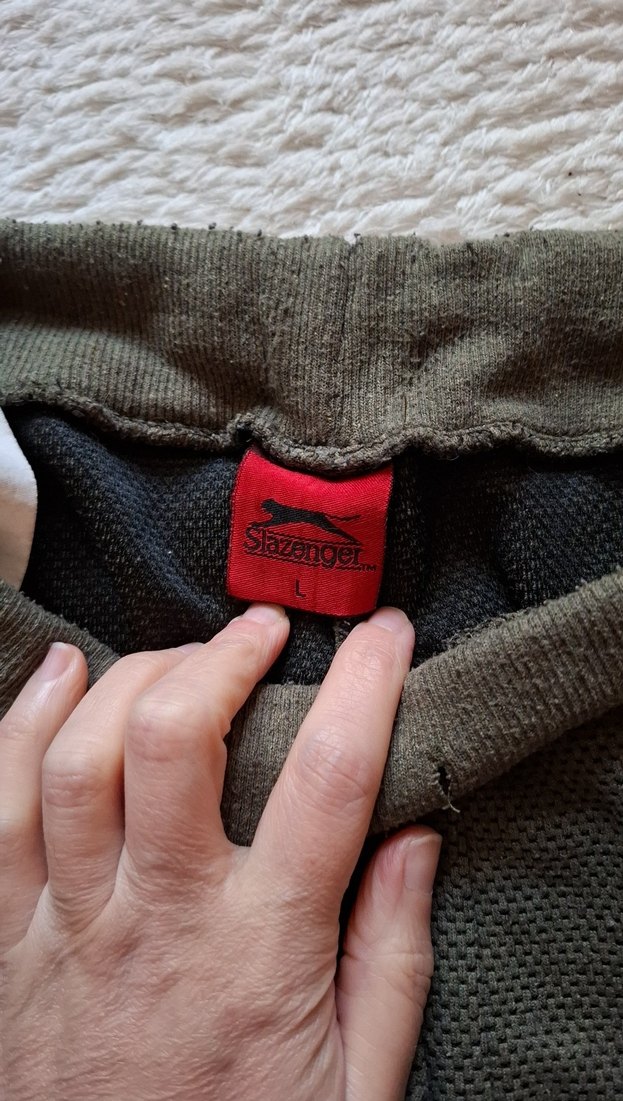 haki renkErkek Bol Kesim Kemerli Eşofman - Görsel 4