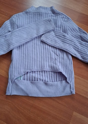 Gri Kadın Boğazlı Triko Kazak - Görsel 2