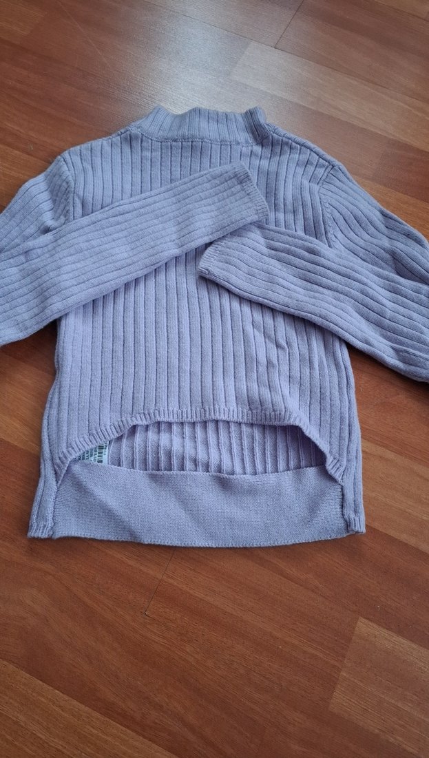 Gri Kadın Boğazlı Triko Kazak - Görsel 2