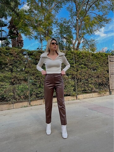 Karol Zara Model Deri Pantolon