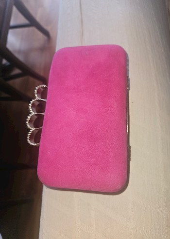 Bükülmeli Pembe Yılan Desenli Kadın Kulak Manşeti pörtföy çanta - Görsel 2