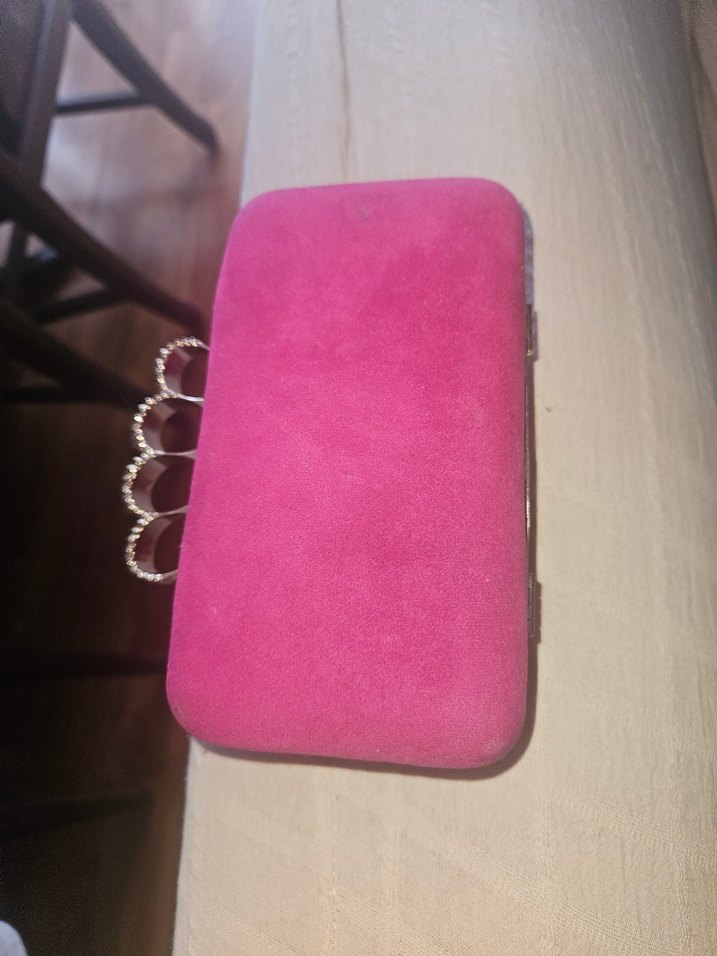 Bükülmeli Pembe Yılan Desenli Kadın Kulak Manşeti pörtföy çanta - Görsel 2