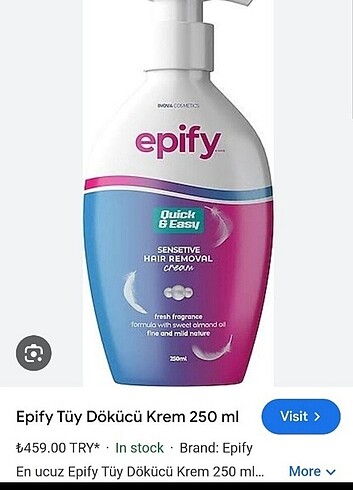 Epify tüy dökücü krem.