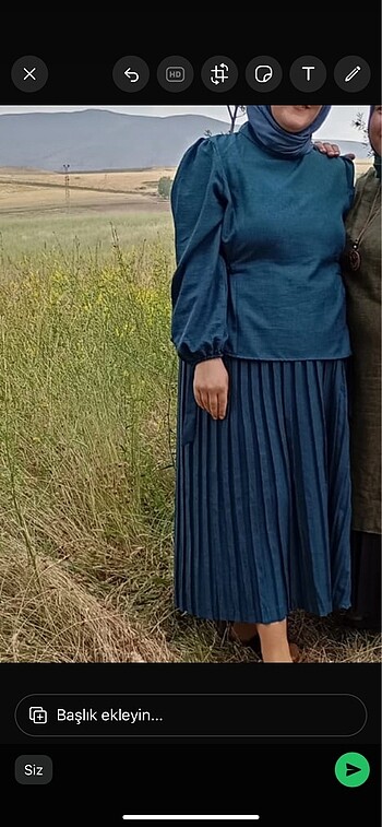 Tesettür Alt üst Takım-Tesettür Etekli Takım