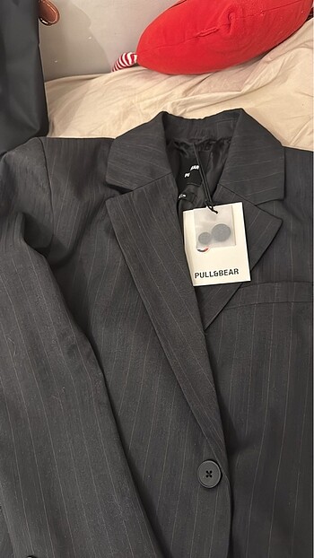 pull and bear gri blazer ceket