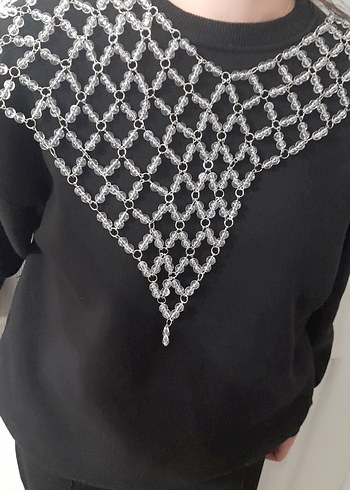 Gri Zincir Detaylı Gotik Vücut Zinciri - Görsel 6