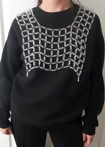 Gri Zincir Detaylı Gotik Vücut Zinciri - Görsel 3