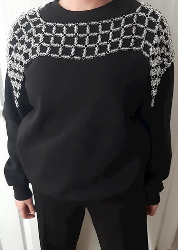 Gri Zincir Detaylı Gotik Vücut Zinciri - Görsel 2