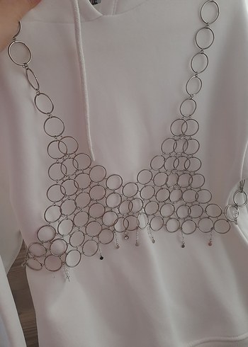 bohem gümüş halka Vücut Zinciri - Görsel 10