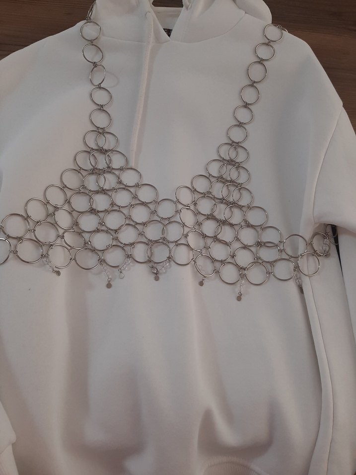 bohem gümüş halka Vücut Zinciri - Görsel 5