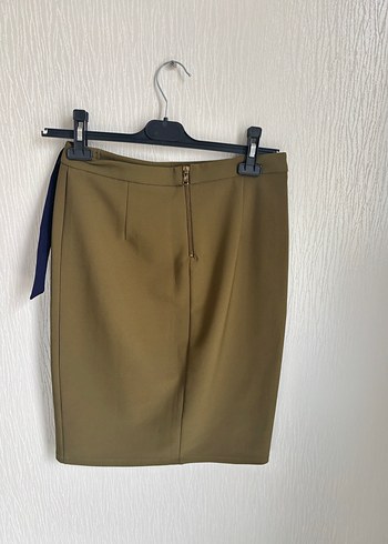 Kemer Detaylı Kısa Haki Hamile Eteği - Görsel 3