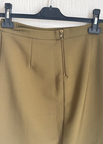 Kemer Detaylı Kısa Haki Hamile Eteği - Görsel 2