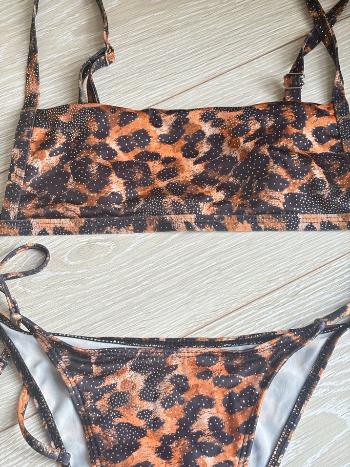 Leopar Desenli İpli Bikini Takımı - Görsel 2
