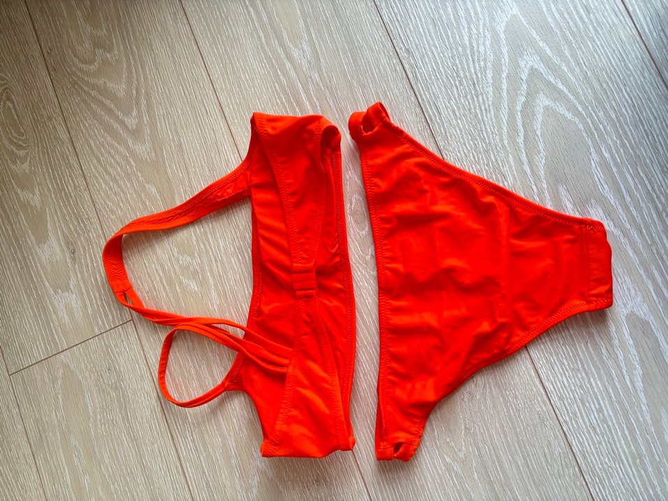 Turuncu Asimetrik Askılı Bikini Takımı - Görsel 3