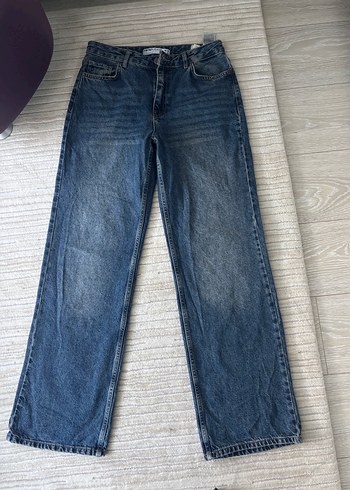 Kadın Mavi Baggy Fit Bol Kot Pantolon jean - Görsel 3
