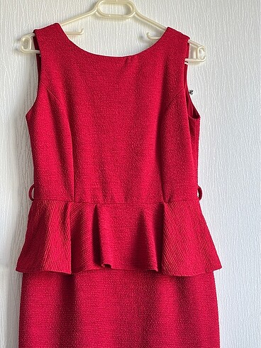 Kırmızı peplum elbise - Görsel 2