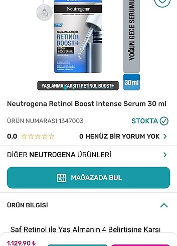 Neutrogena Retinol gece serumu