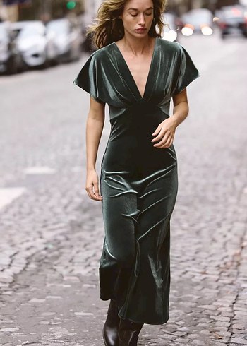 zara yeni sezon. kadife elbise