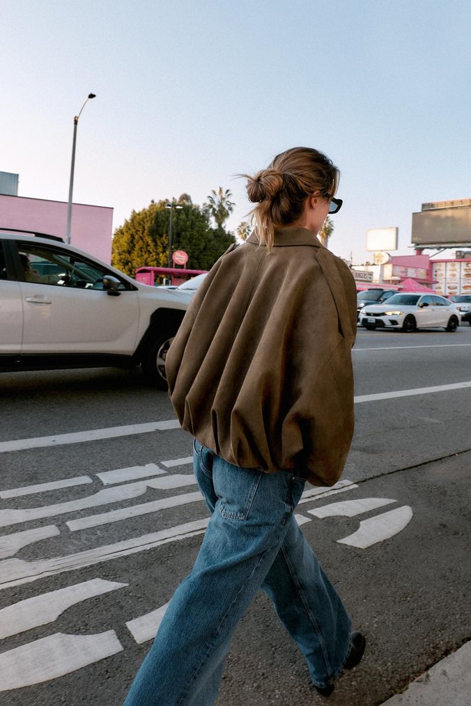 zara süet bomber ceket - Görsel 2