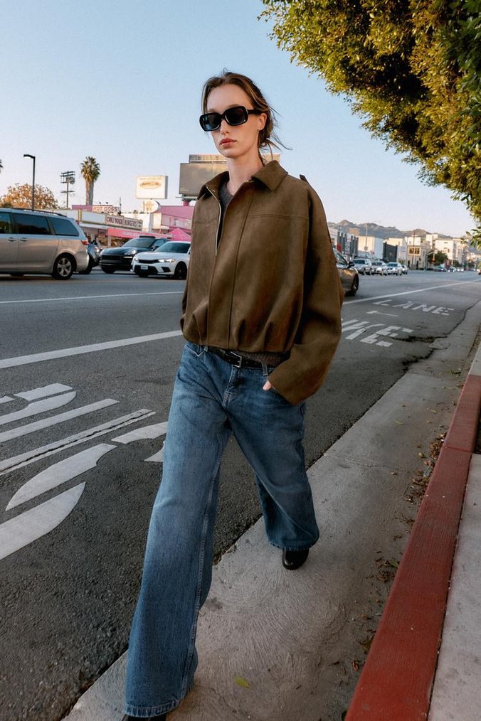 zara süet bomber ceket - Görsel 3