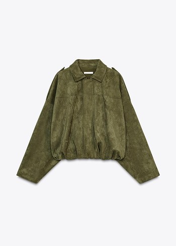 zara süet bomber ceket - Görsel 5